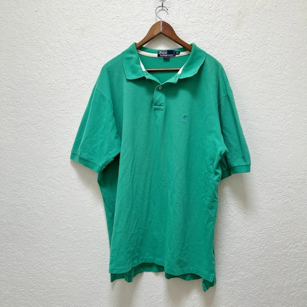 Polo by Ralph Lauren Green Cotton Polo Shirt Mens XXL Short Sleeve Preppy Golf‎